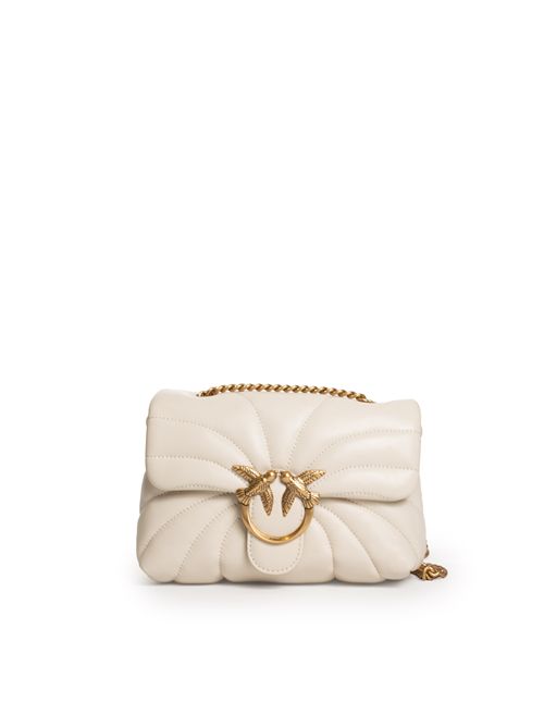 Borsa a tracolla piccola Love Bag Puff Butterfly in nappa Bianco PINKO | 100039 A1EXZ14Q